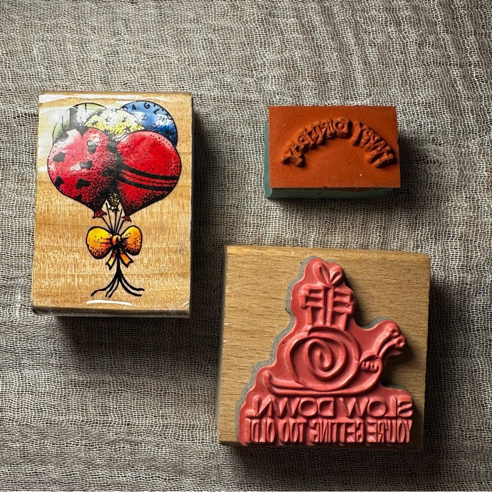 Rubber Stamps bundle, Vintage Sky Kids Inc, Happy Birthday, Vintage Y2K